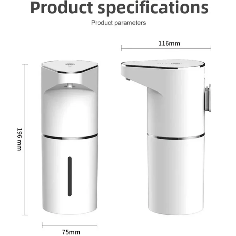 New Bathroom Automatic Sensing Soap Dispenser Type C Multiple Levels Contactless Electric Frother Charging Wall Mounted Vertical - Image 4